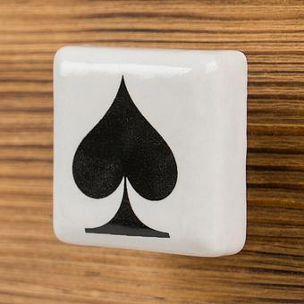 Spades Playing Cards Ceramic Knob