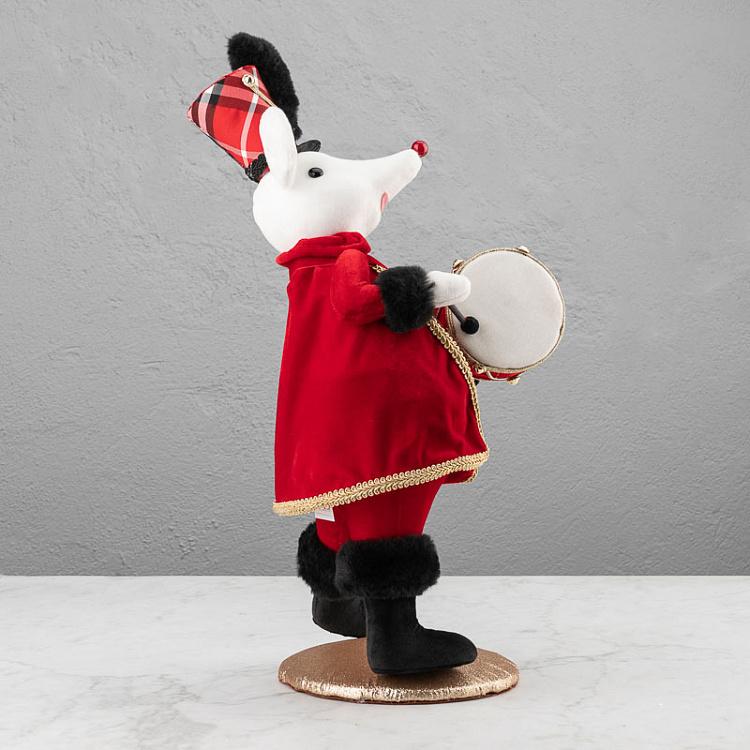 Новогодняя фигурка Мышка с барабаном 2 Mouse With Drum 2 57 cm