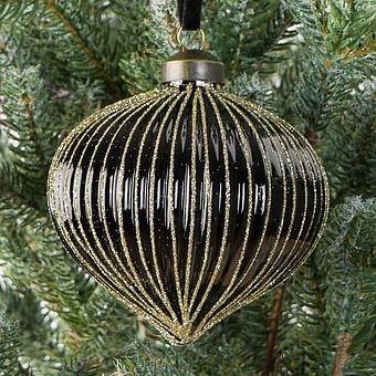 Polygonal Bulb Ball Black 8 cm