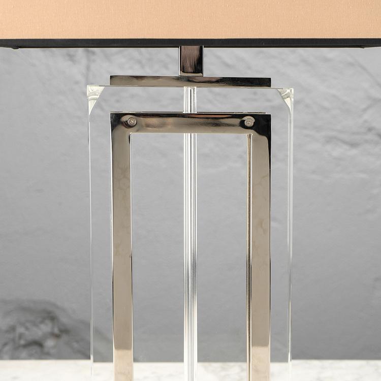 Настольная лампа Арлингтон из стекла и никелированной стали Lamp Arlington Crystal