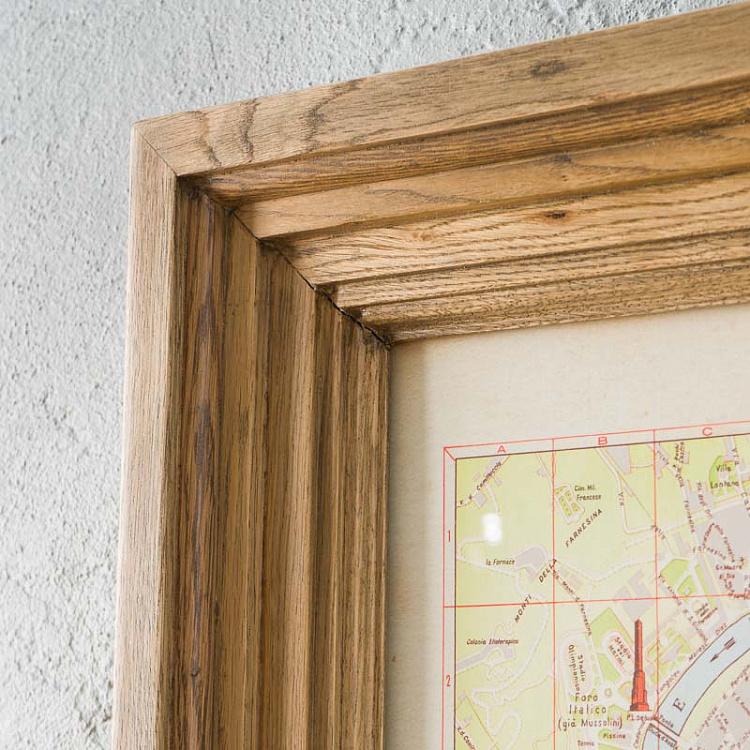 Картина-принт Карта Рима, рама из высветленного дуба Classic Map Rome, Weathered Oak