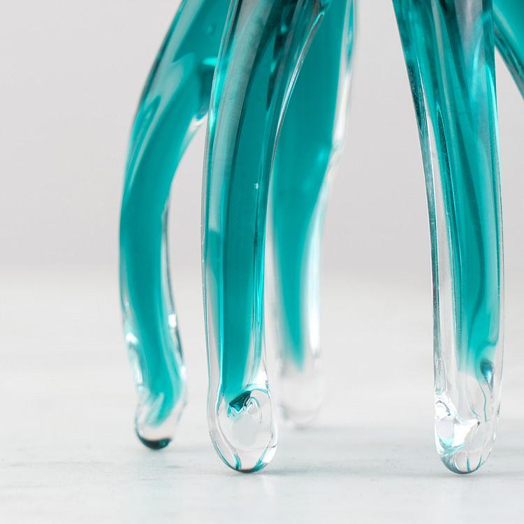 Статуэтка Стеклянная бирюзовая медуза, S Glass Turquoise Jellyfish Small