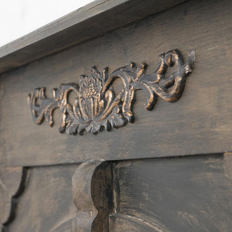 Декоративный чёрный камин-консоль Больё Beaulieu Wooden Fireplace Console Black