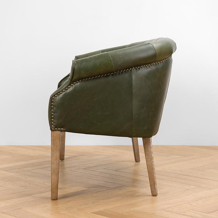 Двухместный кожаный диван Маршал, песочные ножки Marshall 2 Seater, Oak Sandwashed Leather