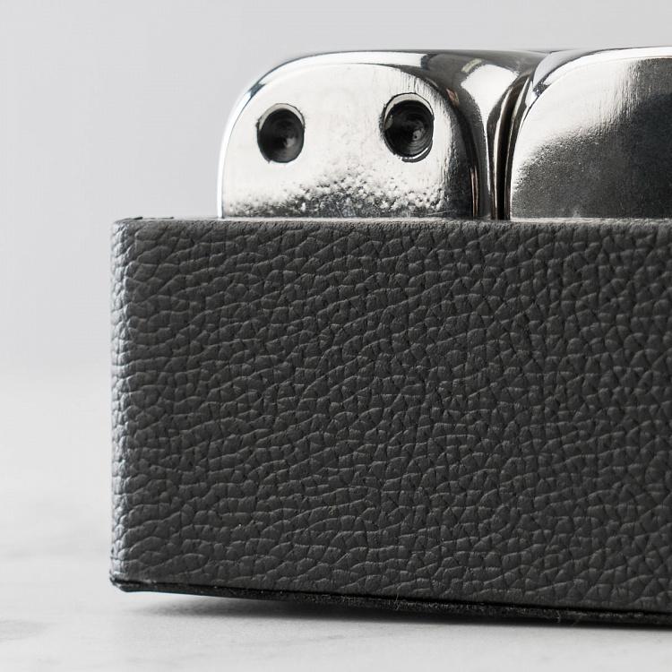 Четыре алюминиевые игральные кости в коробке Aluminium Dices On Wooden Base