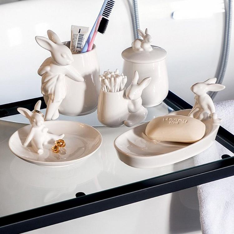 Стакан для ватных палочек с кроликом Rabbit Earstick Glass