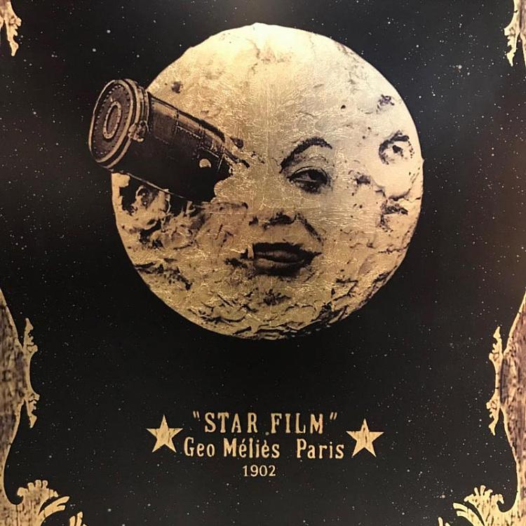 Картина Путешествие на Луну, золотая поталь Le Voyage Dans La Lune Gold