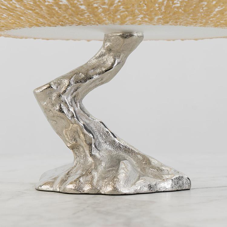 Двухуровневая сервировочная подставка с птицами и золотистым стеклом Atelier 2 Tier Plates Gold