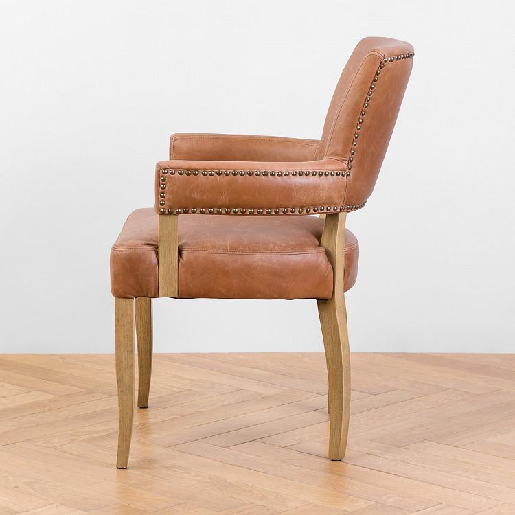 Стул Ньюпорт с подлокотниками, светлые ножки Newport Dining Chair, Oak Brown