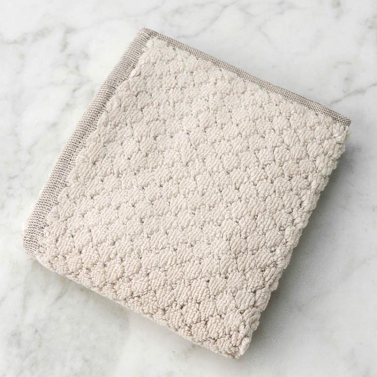 Песочно-бежевое махровое полотенце-салфетка Пунто 30x40 см Punto Washcloth Towel Sand 30x40 cm