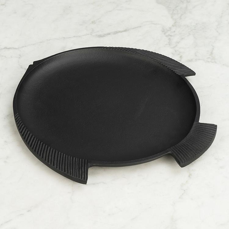 Чёрное блюдо Рыба, M Black Round Fish Dish