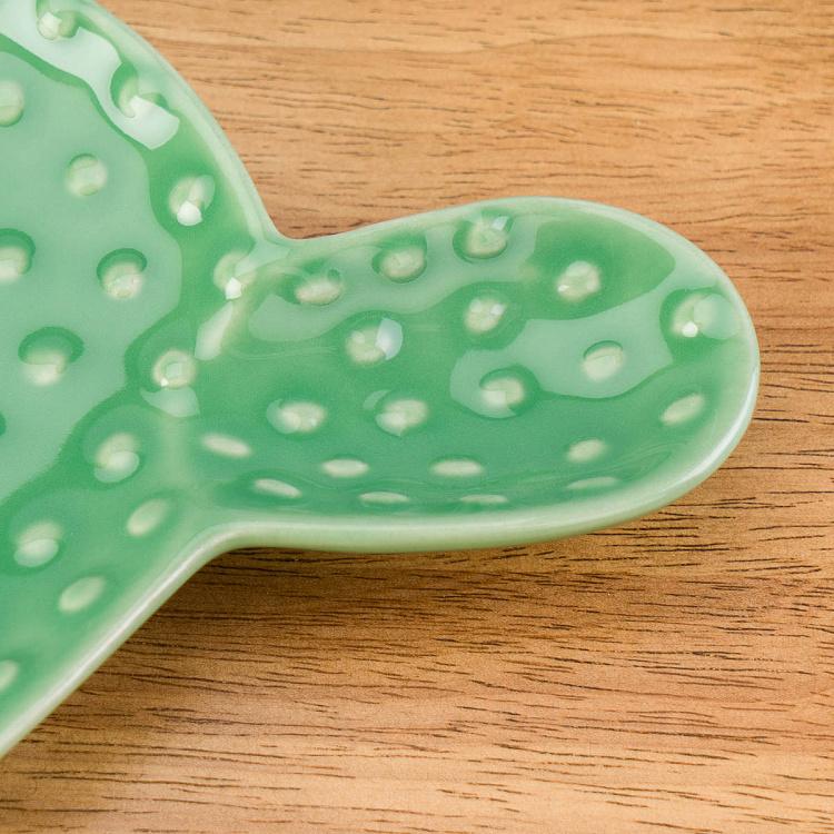 Зелёное сервировочное блюдо Пачи кактус Pachy Cactus Plate Dark Green