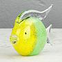 Статуэтка Round Glass Fish Yellow And Green