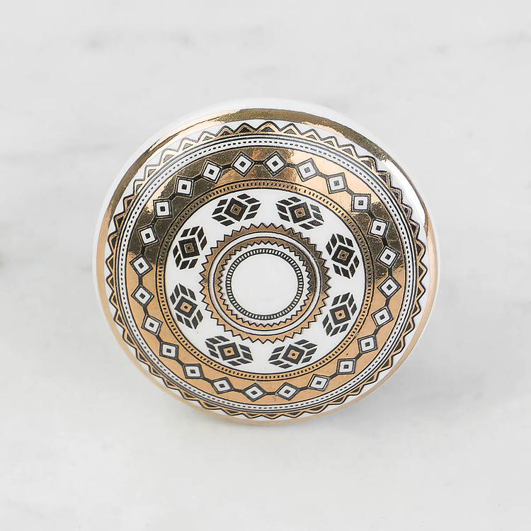 Керамическая мебельная ручка Нефертити Nefertiti Ceramic Gold Knob