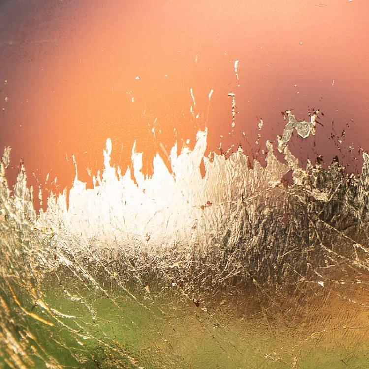 Коричневый ёлочный шар Сусальное золото Glass Gold Leaf Bottom Ball Brown/Gold 8 cm