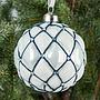 Ёлочная игрушка Mesh And Beads Ball Blue 8 cm