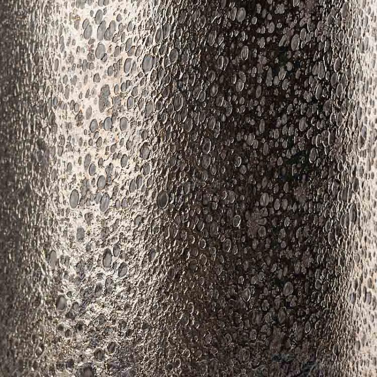 Чёрно-серебристая низкая ваза Кратер Cratere Noir Argent Medium Vase