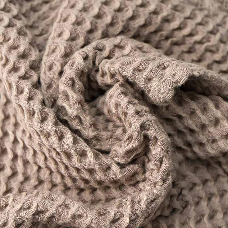Дымчато-бежевое вафельное полотенце-салфетка Модал 30x40 см Modal Waffle Washcloth Towel Warm Grey 30x40 cm