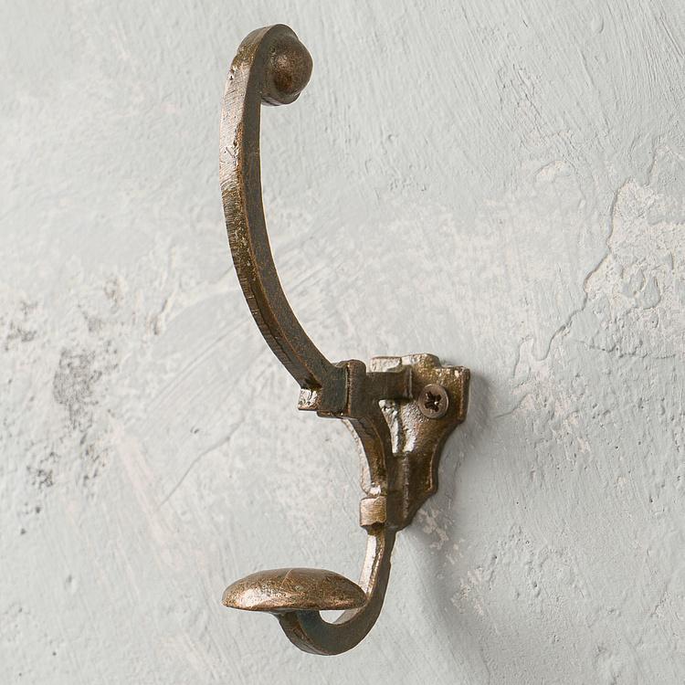 Двухрожковый чугунный крючок Ар-Нуво Art Nouveau Cast Iron Hook