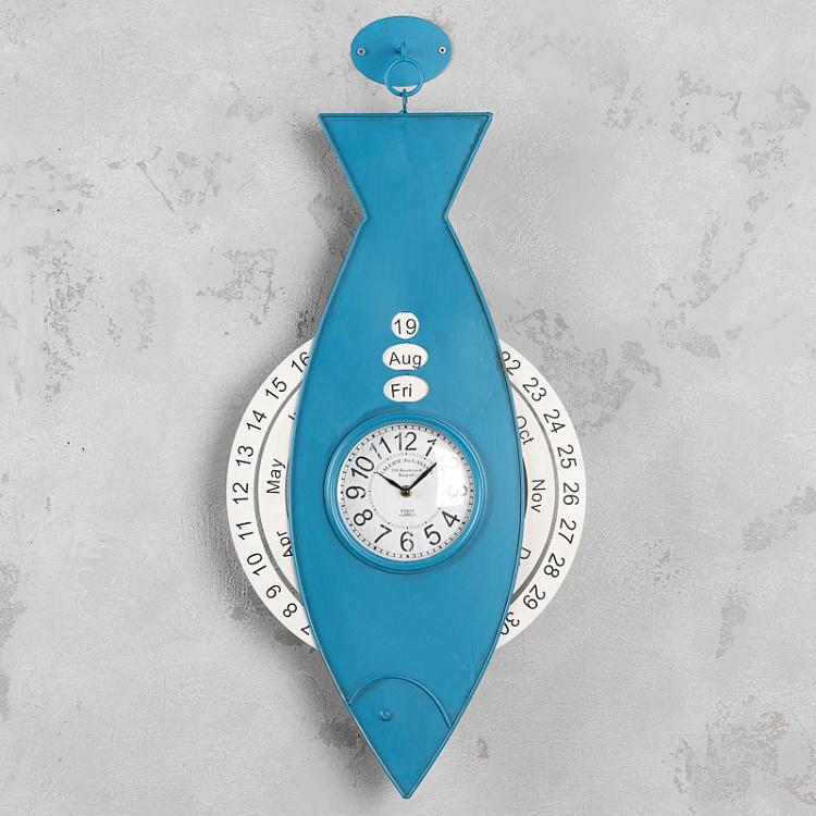Настенные часы с календарем Рыба Fish Clock And Calendar