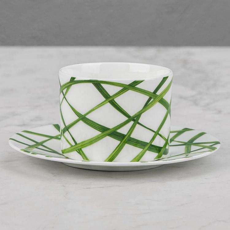 Чайная пара Зелёная жизнь Life In Green Tea Cup And Saucer
