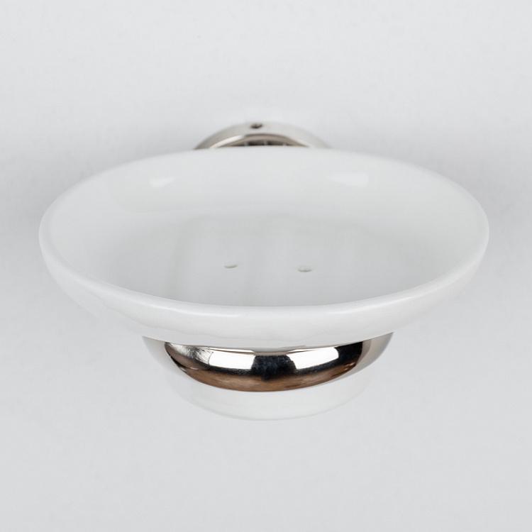 Настенная мыльница Розетка Wall Mount Soap Rosace Nickel And Ceramic