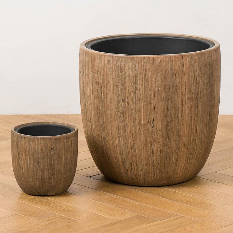 Кашпо-чаша Эффектори светлый дуб, S Effectory Wood Bowl Pot Light Oak Small