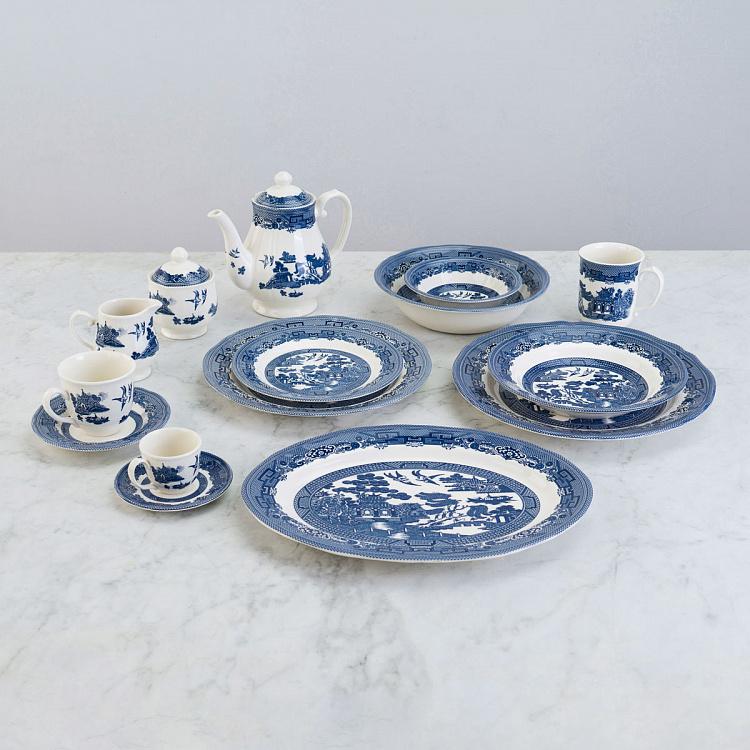 Сервировочная тарелка Голубая ива Blue Willow Serving Plate