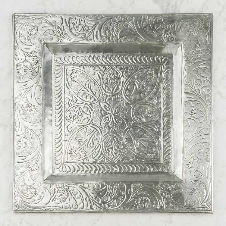 Поднос квадратный серебристый, M Tray Square Silver Medium