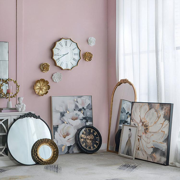 Настенные часы Додекагон с винтажным эффектом Dodecagon Weathered White Wall Clock