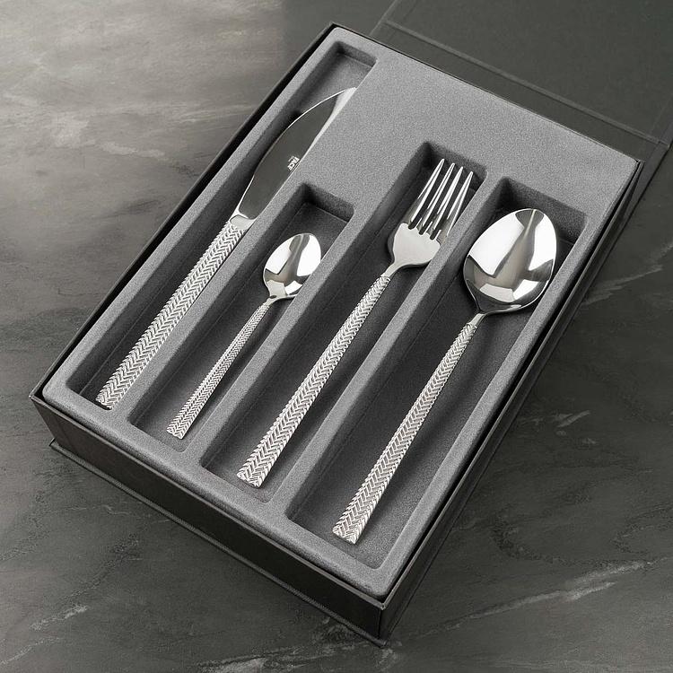 Набор Гера из 24 столовых приборов на 6 персон по 4 предмета в подарочной коробке Set Of 24 Cutlery Pieces Hera
