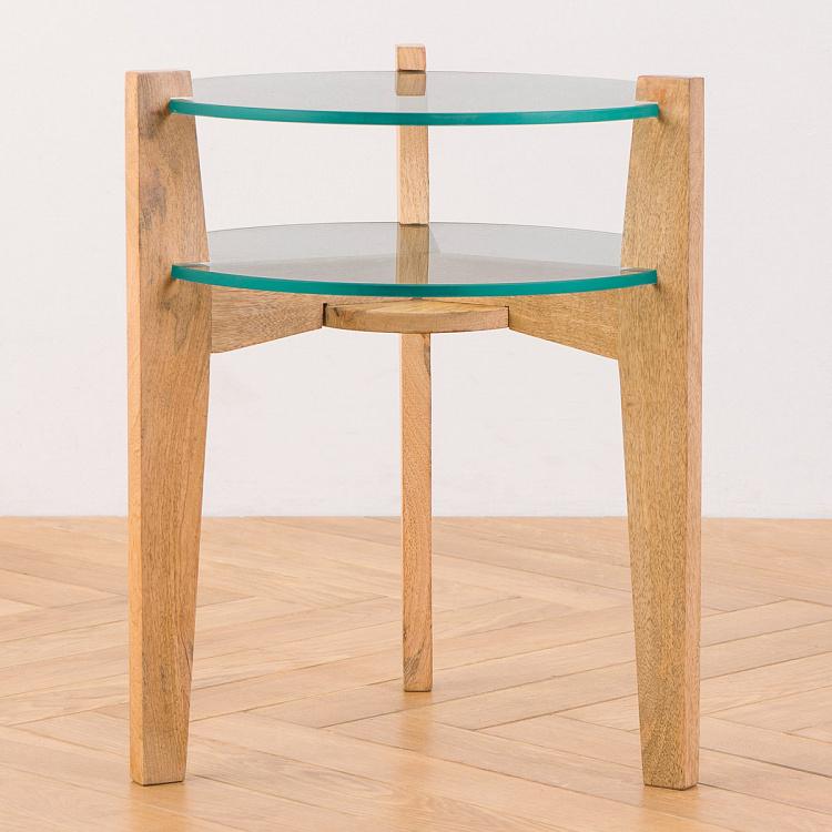 Прикроватный столик с двумя столешницами 2 Glass Levels Side Table