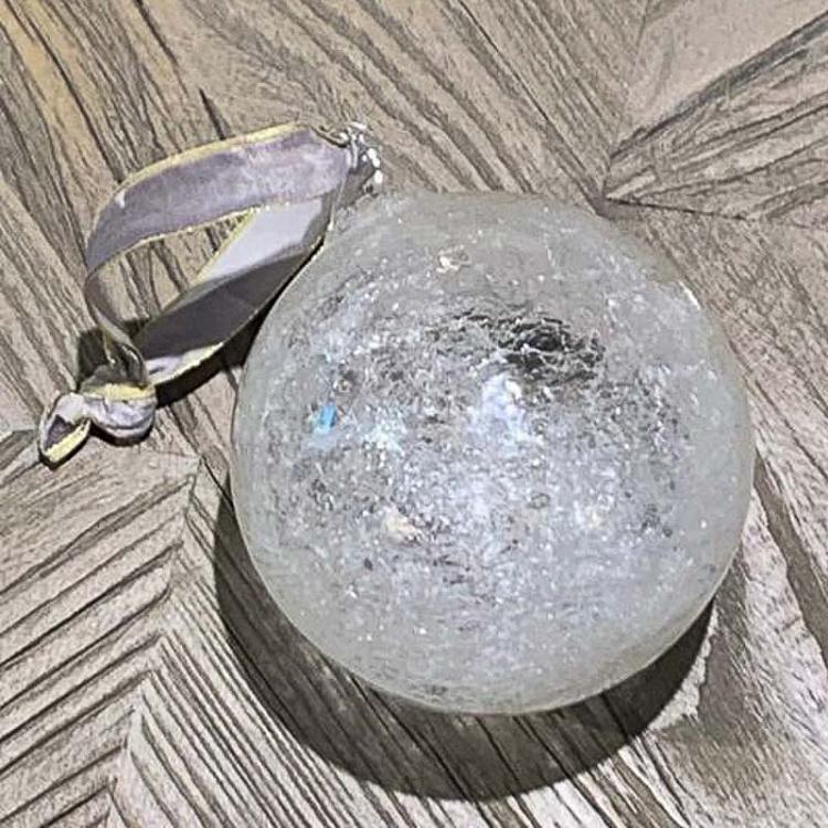 Прозрачный ёлочный шар со снегом внутри дисконт Glass Ball With Snow Inside Clear/White 10 cm discount