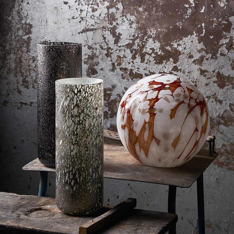 Жёлто-серебристая высокая ваза Кратер Cratere Jaune Argent High Vase