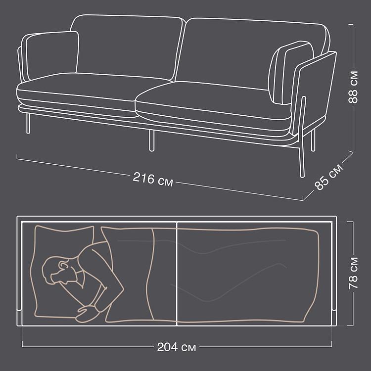 Трёхместный диван Джина Gina 3 Seater A