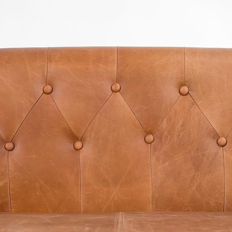 Двухместный кожаный диван Маршал, песочные ножки Marshall 2 Seater, Oak Sandwashed Leather