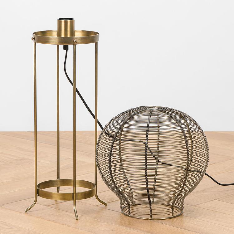 Настольная лампа с патиной Сетчатый шар Mesh Bulb Brass Patina Lamp