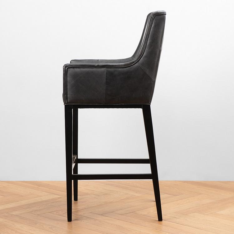 Барный стул с подлокотниками Маргарита, чёрные ножки Margarita Barstool With Arms, Oak Black