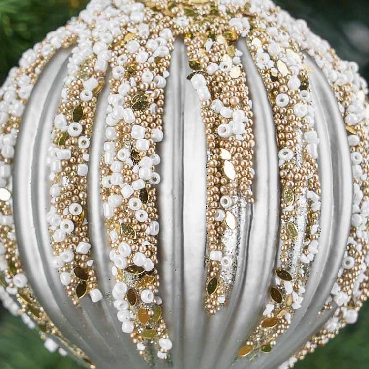 Ёлочная игрушка Бронзовый шар с пудрой Ball With Powder Bronze 8 cm