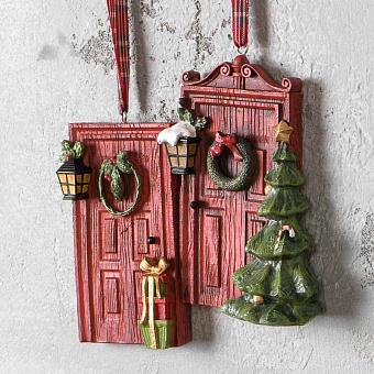 Set Of 2 Xmas Decorated Doors 11 cm