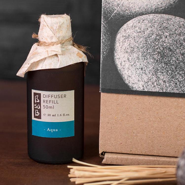 Аромадиффузор набор Камень Вода (палочки, жидкость, камень), 50 мл Diffuser Stone Aqua 50 ml