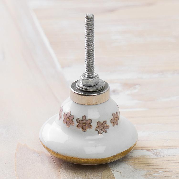 Керамическая мебельная ручка Нарядные птицы Chic Birds Gold Ceramic Knob