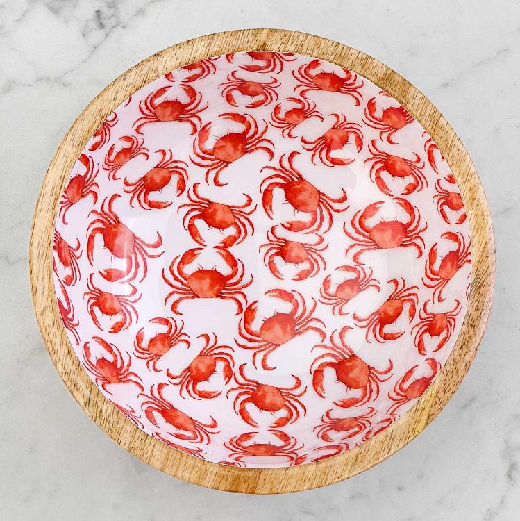 Пиала из дерева манго Крабы, M Crabes Mango Wood Bowl Medium