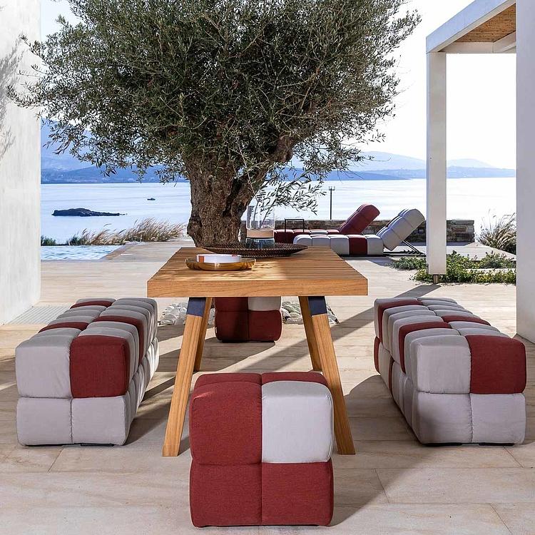 Садовый обеденный стол из тика Блоу Blow Dining Table, Golden Teak