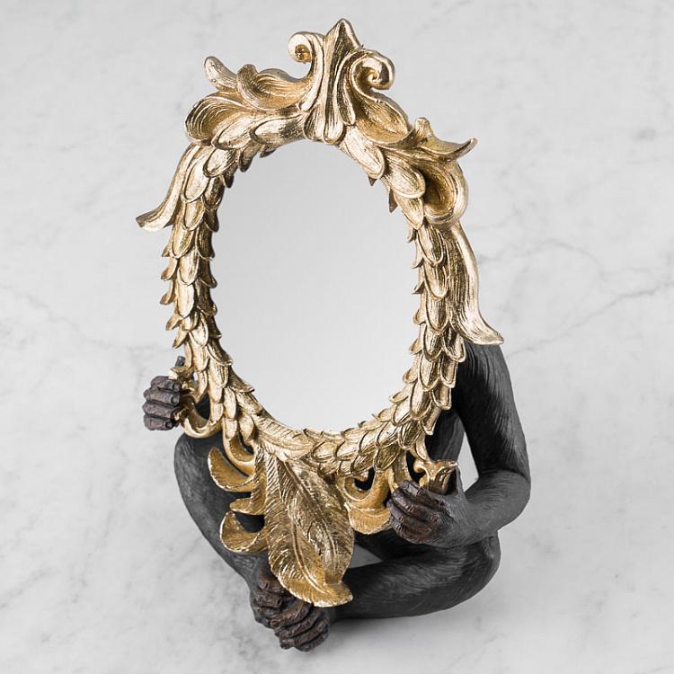 Настольное зеркало с чёрной мартышкой Mirror With Black Monkey