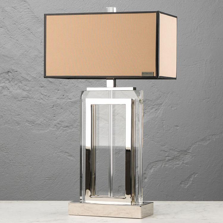 Настольная лампа Арлингтон из стекла и никелированной стали Lamp Arlington Crystal
