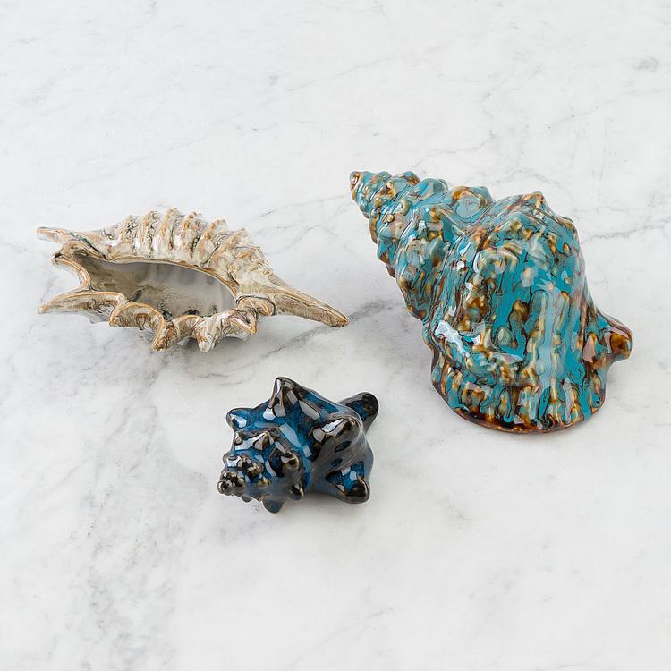Статуэтка Синяя ракушка, M Decoration Shell Blue Medium