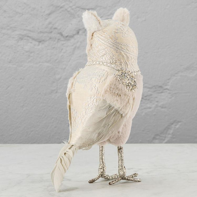 Новогодняя фигурка Сова с блёстками 2 Owl With Sparkles Head Left 34 cm