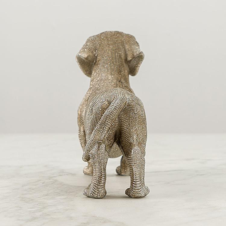 Статуэтка со стразами Такса Dachshund Figure With Rhinestones Silver