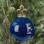Ёлочная игрушка Metal Base Ball Aged Blue 10 cm